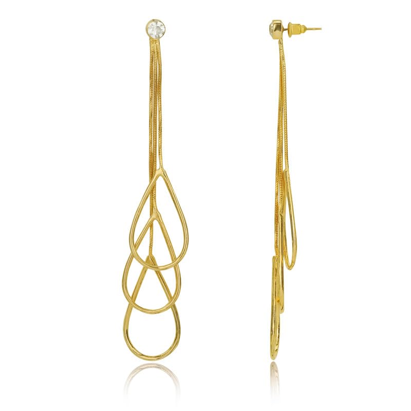 Moonstruck Fashion Jewellery Elegant Gold Teardrop Dangle Earrings for Women - Chic Drop Jewelry for Party, Wedding, Evening Wear, Statement Accessories