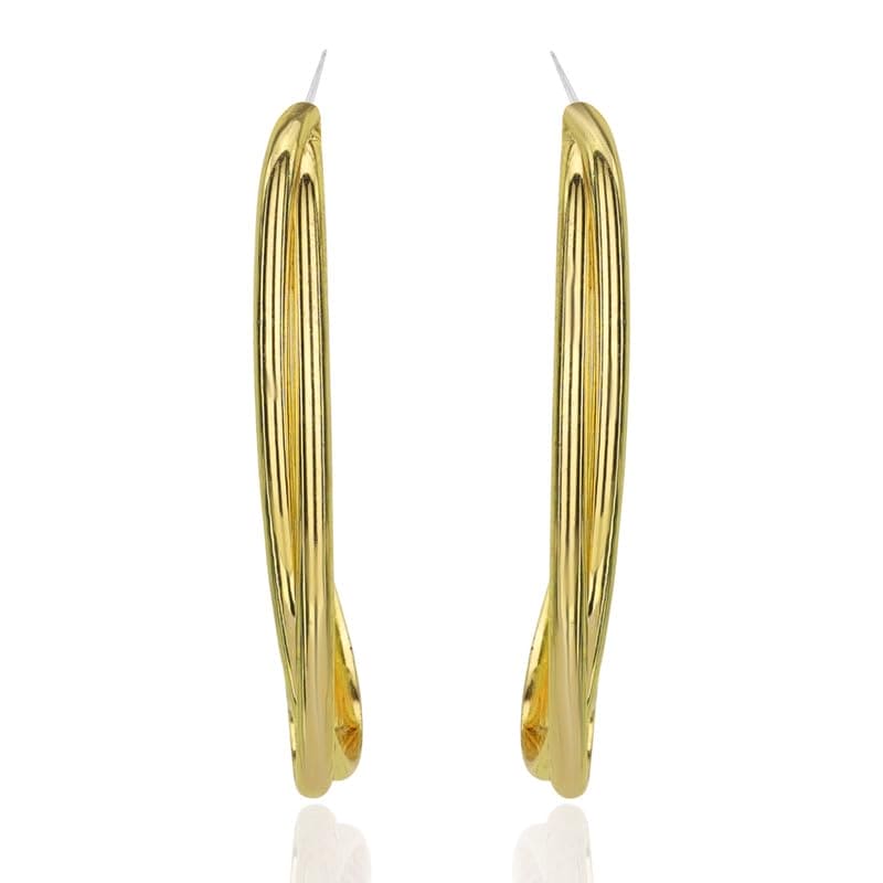 Moonstruck Fashion Jewellery Twisted Gold Hoop Earrings for Women - Elegant Statement Jewelry for Party, Wedding, Evening Wear, Classic Design
