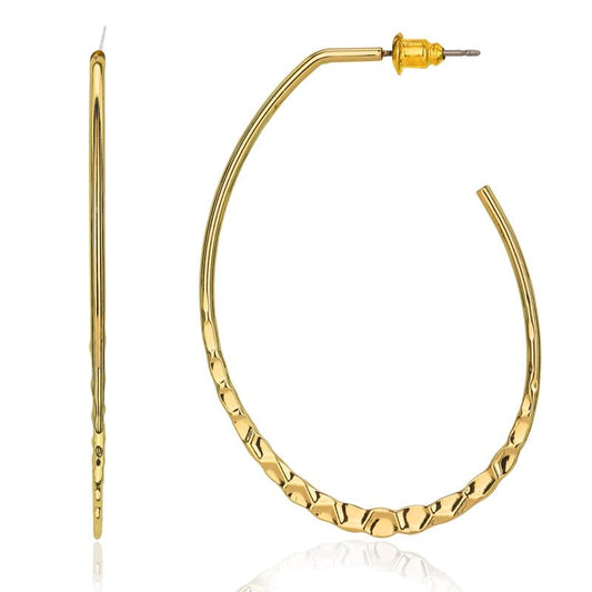 Moonstruck Fashion Jewellery Hammered Gold Hoop Earrings for Women - Textured Statement Jewelry for Party, Wedding, Evening Wear, Design