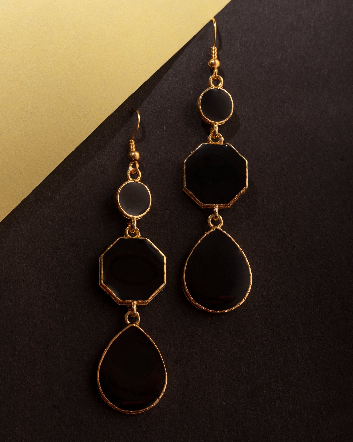 Moonstruck Black Dangle Drop Earrings