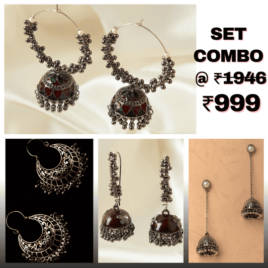 Buy Oxidised Earrings Set Combo For Women/Girls Online - Moonstruck Costume Jewellery - www.MoonstruckINC.com