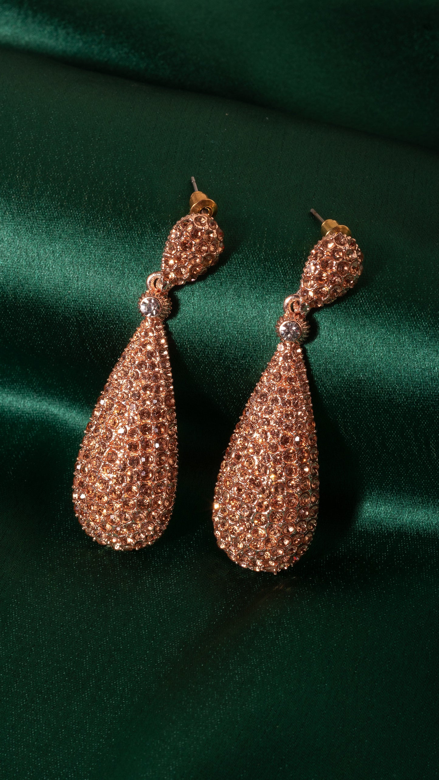 Moonstruck Rose Gold Metal Dangle Drop Earrings For Women - www.MoonstruckINC.com