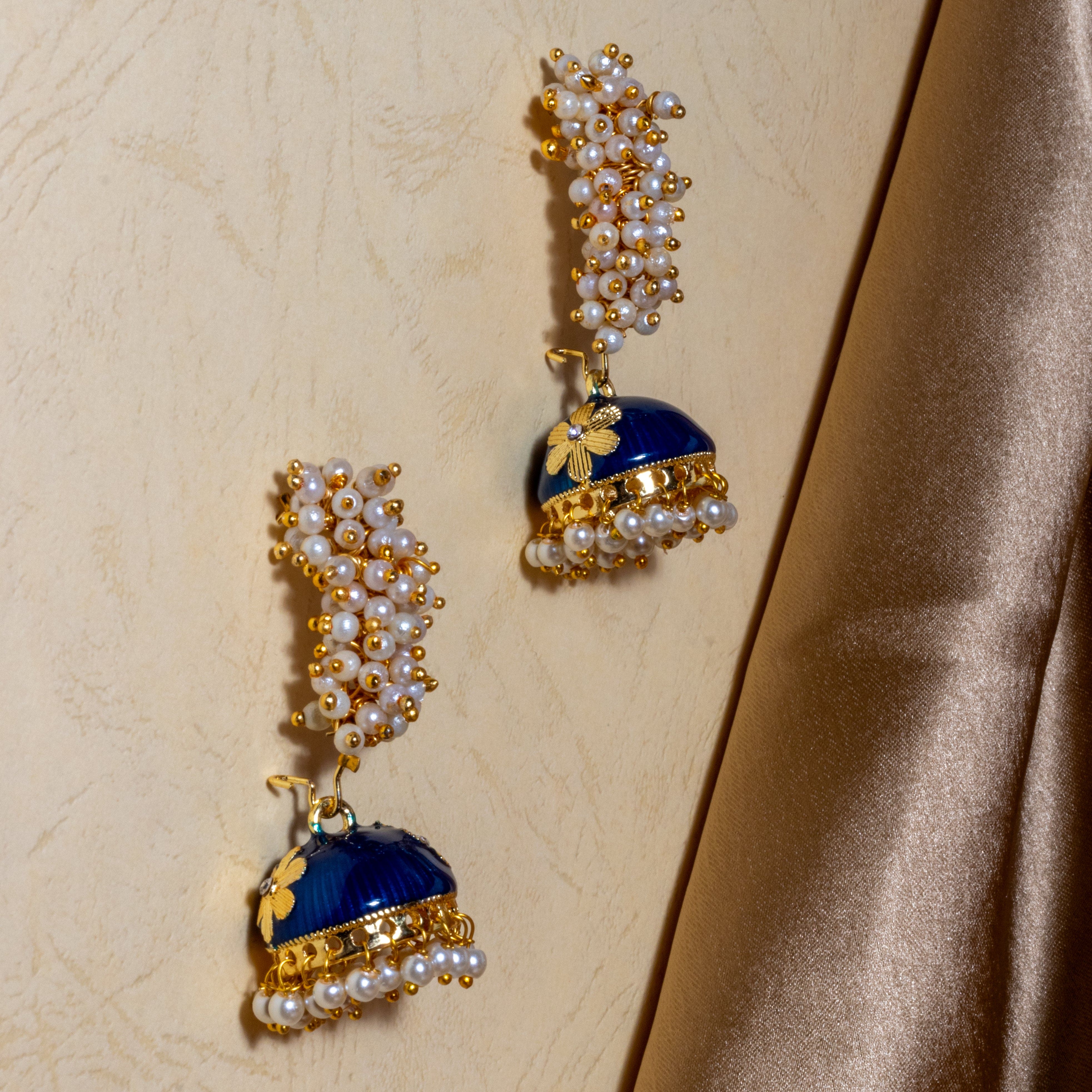 Buy Gold-Toned & Blue Earrings for Women by Crunchy Fashion Online |  Ajio.com