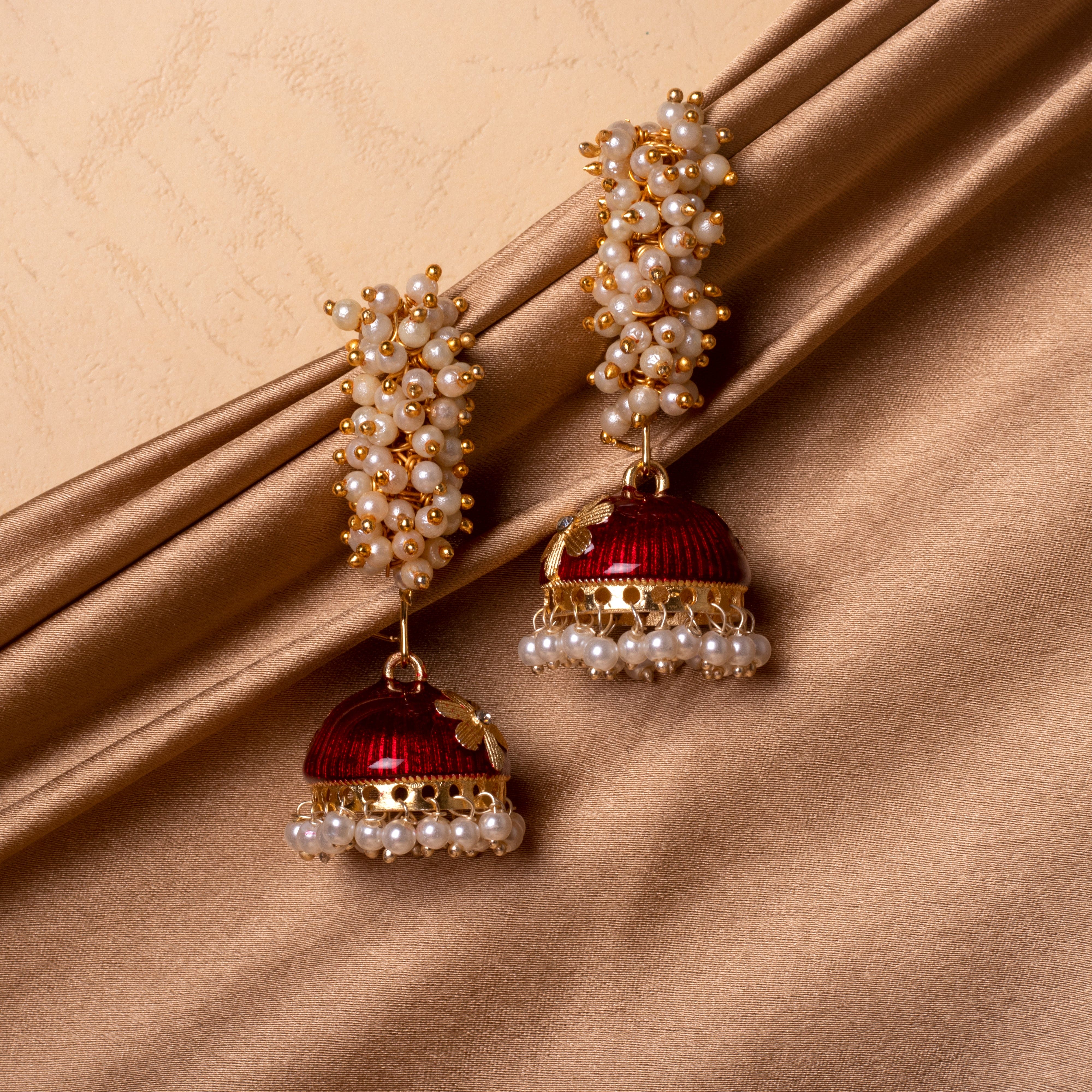 Mahavir Gold Plated & Pearl Jhumki Earrings - CS Jumkhi 3 OXD