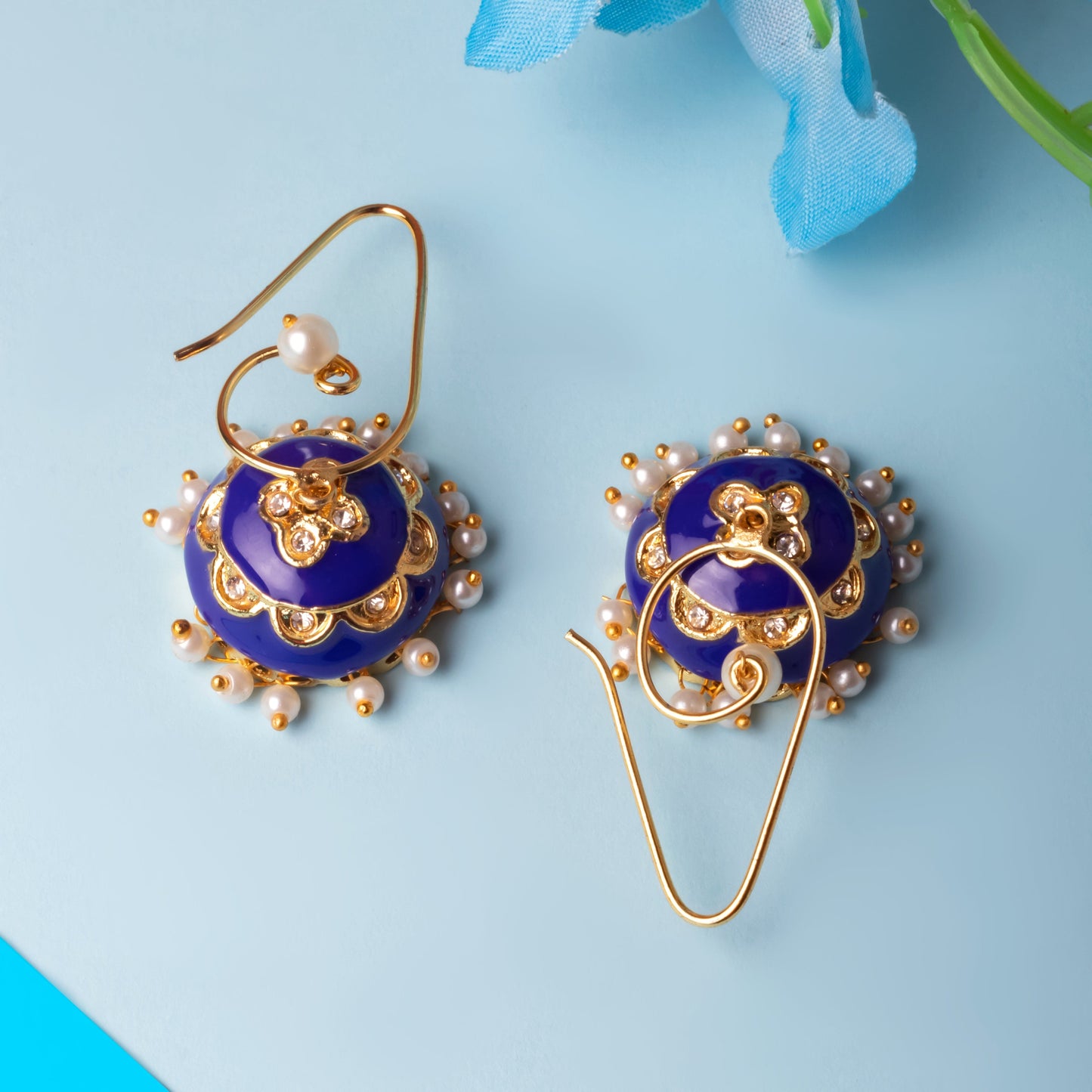 Moonstruck Stunning Enamelled Jhumkas - www.MoonstruckINC.com