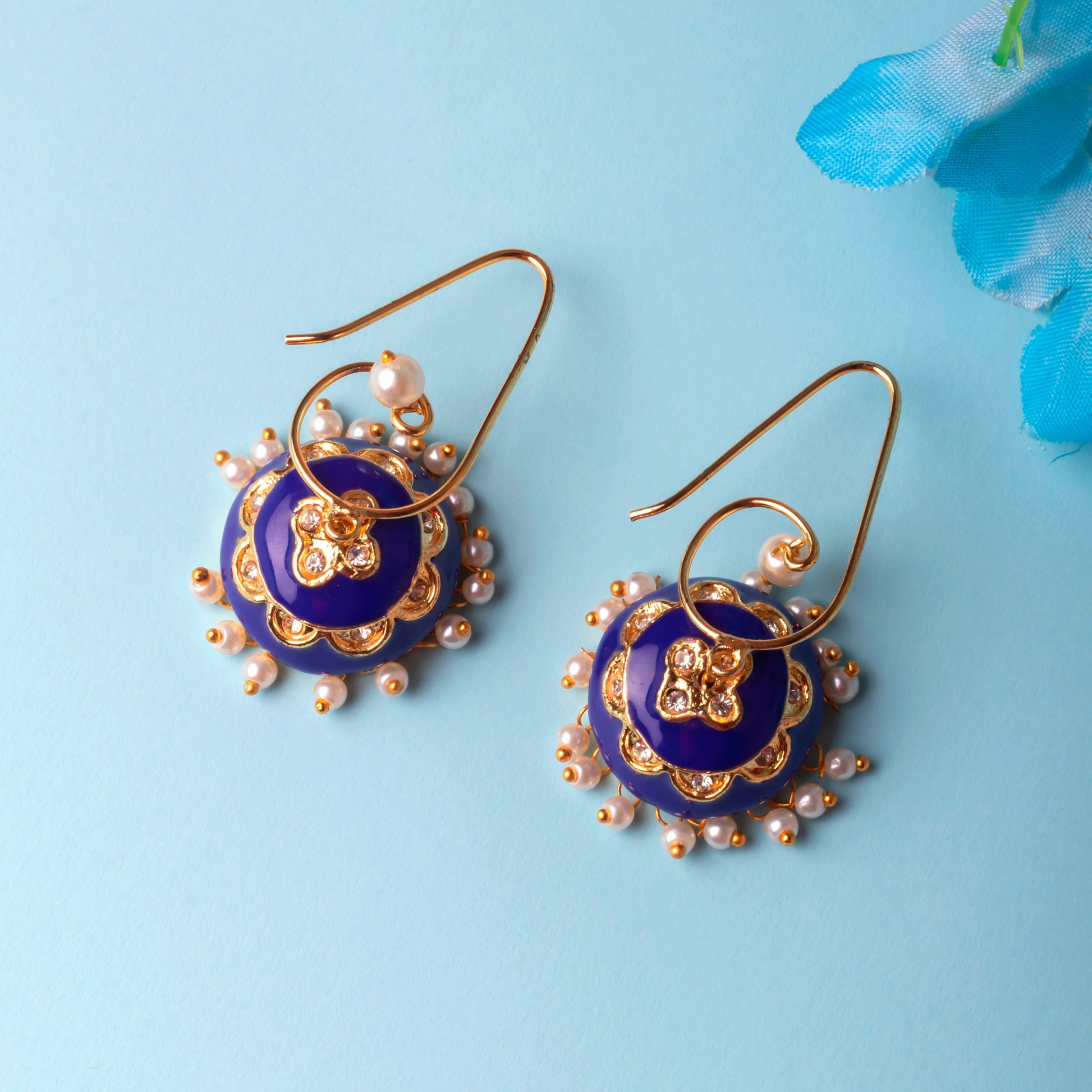 Moonstruck Stunning Enamelled Jhumkas - www.MoonstruckINC.com