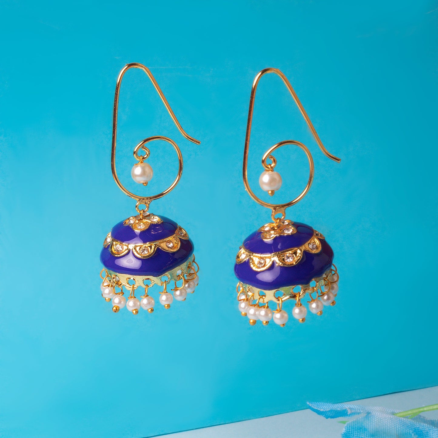 Moonstruck Stunning Enamelled Jhumkas - www.MoonstruckINC.com