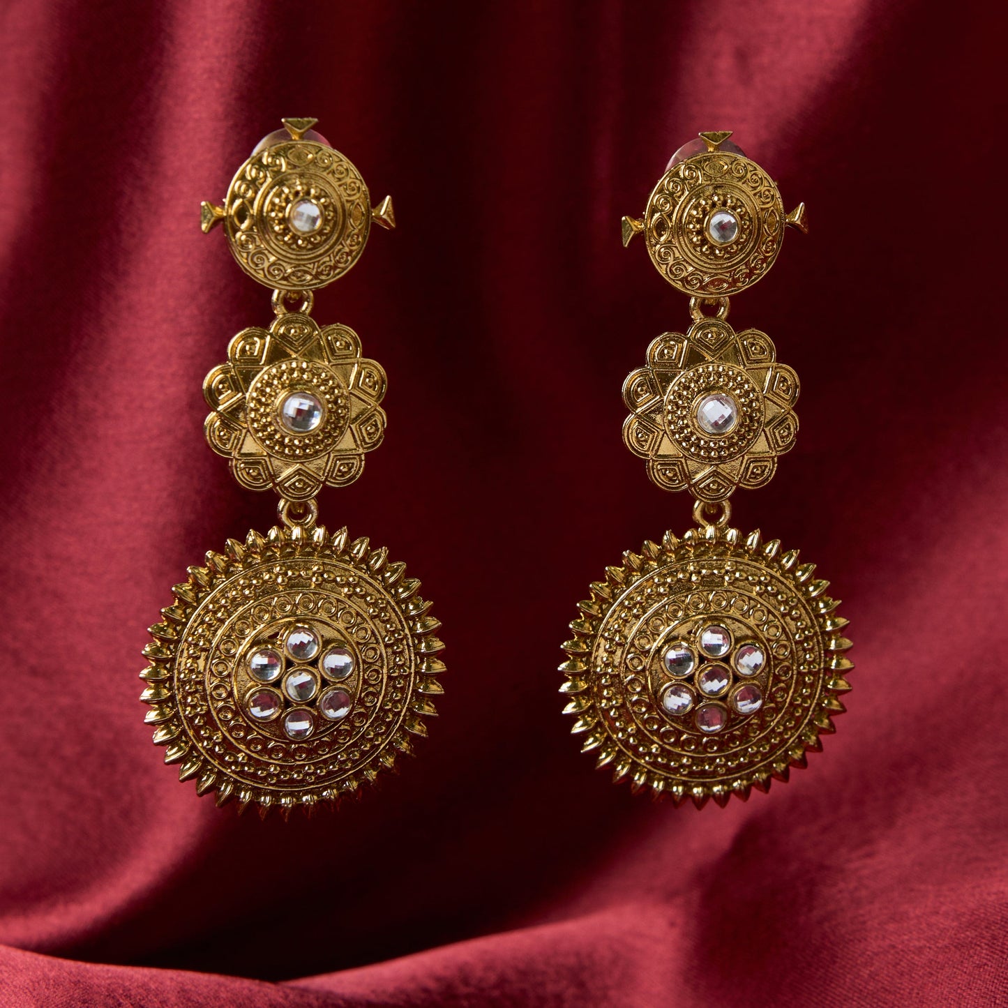 Moonstruck Antique Golden Traditional Ethnic Earrings For Women - www.MoonstruckINC.com
