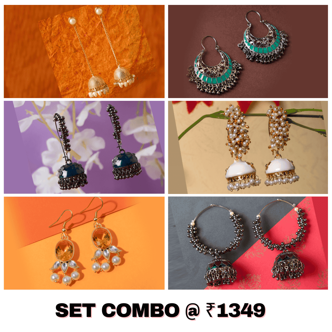 Buy Traditional Earrings Set Combo For Women/Girls Online - Moonstruck Costume Jewellery