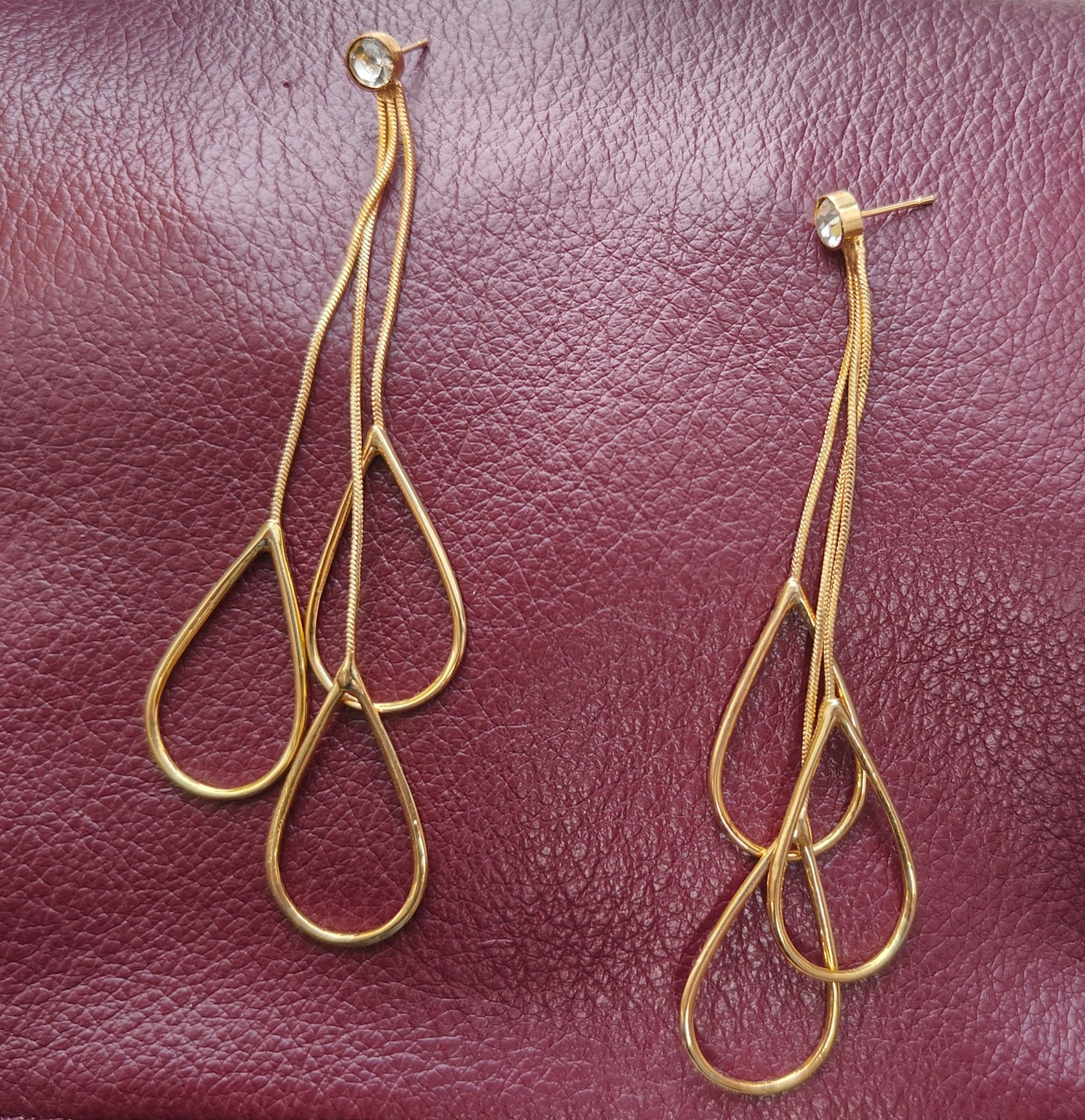 Moonstruck Fashion Jewellery Elegant Gold Teardrop Dangle Earrings for Women - Chic Drop Jewelry for Party, Wedding, Evening Wear, Statement Accessories