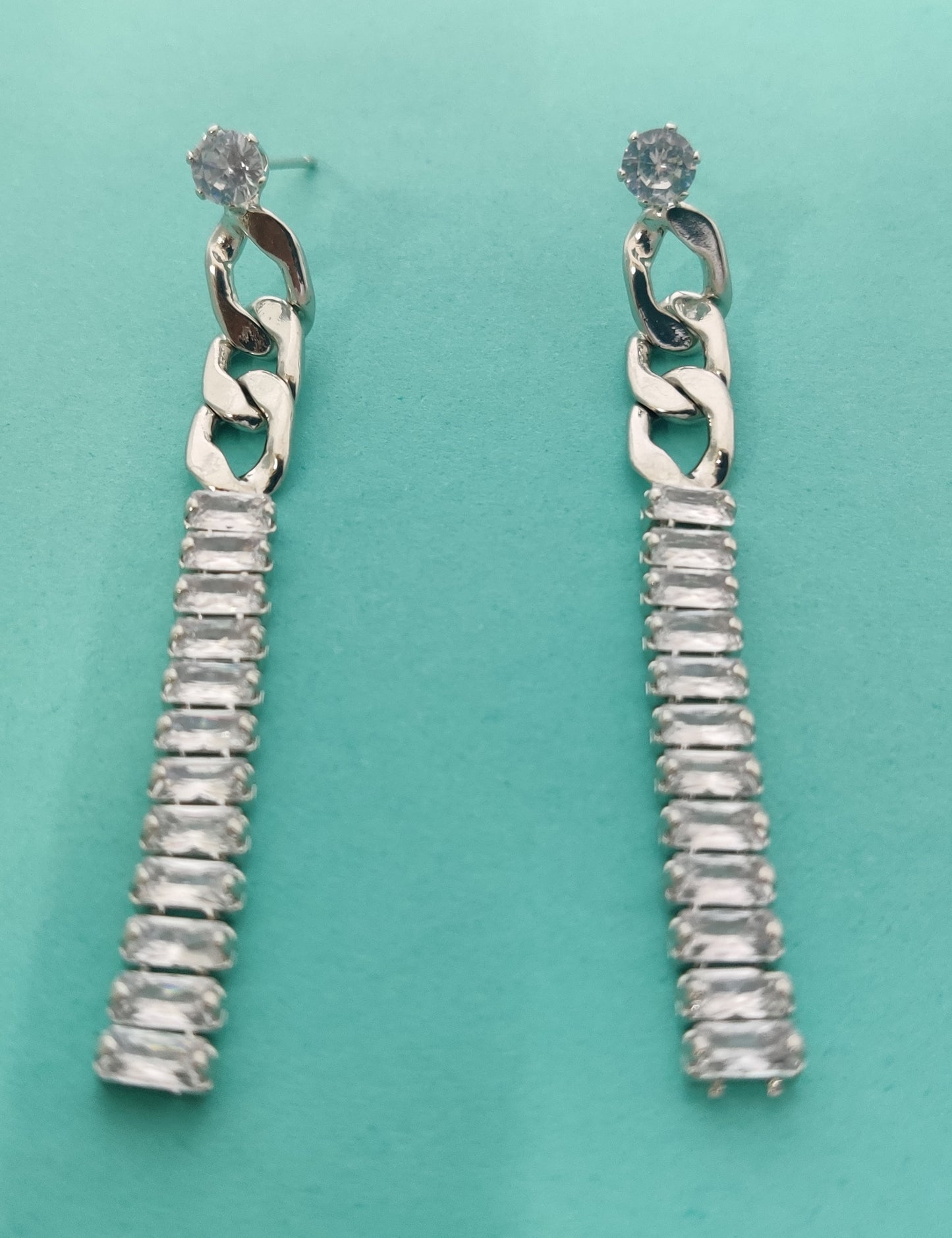 Moonstruck Fashion Jewellery Crystal Silver Dangle Earrings for Women - Statement Jewelry for Party, Wedding, Evening Wear, Elegant Design