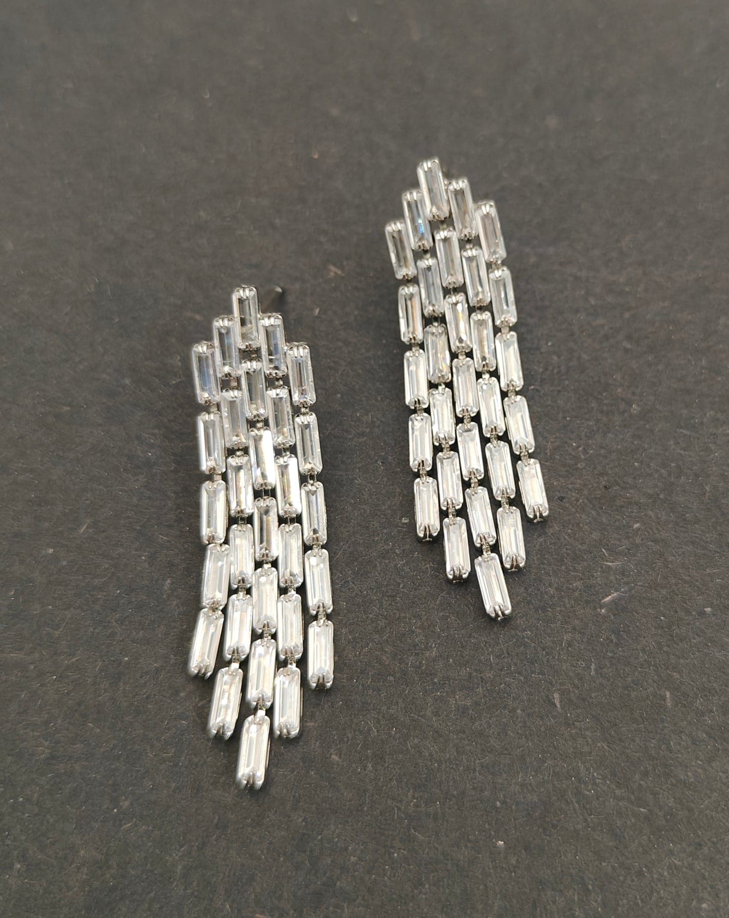 Moonstruck Fashion Jewellery Crystal Silver Chandelier Earrings for Women - Statement Jewelry for Party, Wedding, Evening Wear, Elegant Design