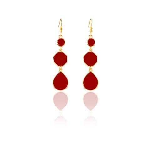 Moonstruck Dangle Drop Earrings For Women(Red) - www.MoonstruckINC.com