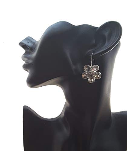 Moonstruck Fashion Jewellery Crystal Stone Flower Hook Alloy Daily Earrings For Women & Girls (White) - www.MoonstruckINC.com