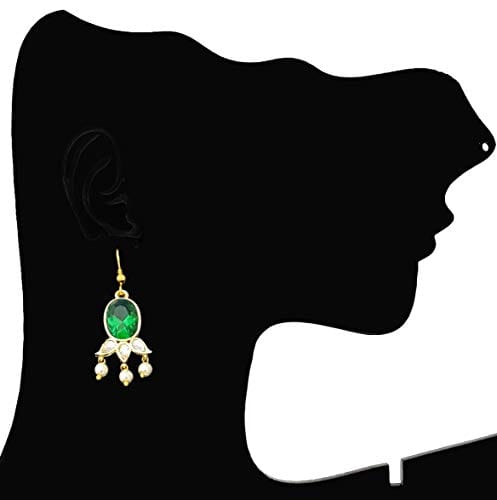 Moonstruck Pearl Drop Dangler Earring For Women Girls (Green) - www.MoonstruckINC.com