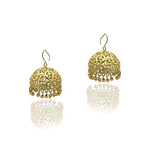 Moonstruck Golden Filigree Jhumka Earring for Women Traditional(Gold) - www.MoonstruckINC.com