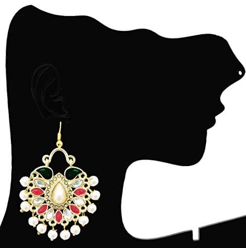 Moonstruck Multicolour Non-Precious Metal Chandbali Hoop Earring for Women - www.MoonstruckINC.com