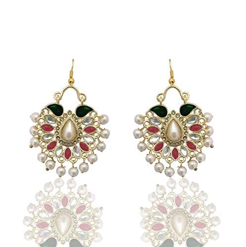 Moonstruck Multicolour Non-Precious Metal Chandbali Hoop Earring for Women - www.MoonstruckINC.com