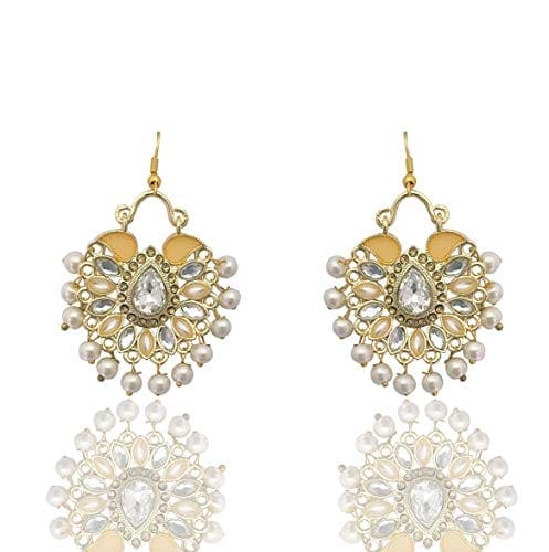 Moonstruck White Non-Precious Metal Chandbali Hoop Earring for Women - www.MoonstruckINC.com