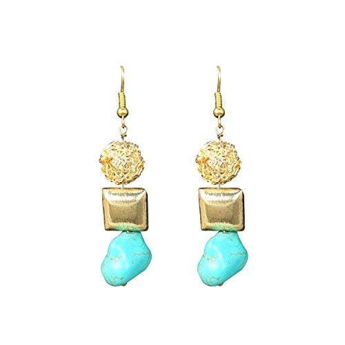 Gold and Turqoise Earrings for Women - www.MoonstruckINC.com