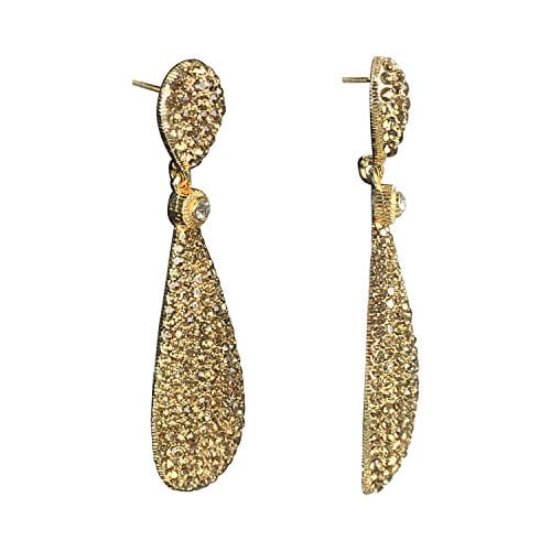 Moonstruck Golden Crystal Diamond Drop And Dangle Fashion Earrings For Women - www.MoonstruckINC.com