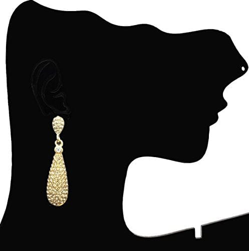 Moonstruck Champagne Diamond Golden Dangle Drop Earrings For Women Stylish - www.MoonstruckINC.com