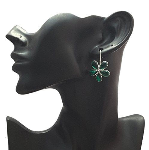 Moonstruck flower hook earrings (green) - www.MoonstruckINC.com