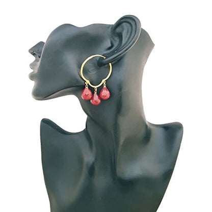 Moonstruck Western Hoop Earrings for Women (Ruby) - www.MoonstruckINC.com
