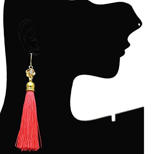 Moonstruck Gold Plated Thread Long Tassel Earring for Women & Girls (Hot Pink) - www.MoonstruckINC.com