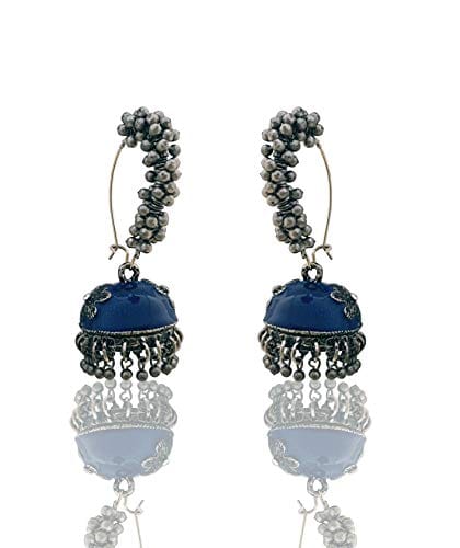 Bhavi Jewels Oxidised Plated Jhumki Earrings