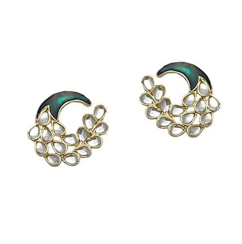Moonstruck Non-Precious Metal Stud Earrings for Women (Green) - www.MoonstruckINC.com