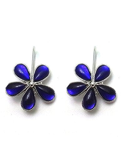 Moonstruck flower hook earrings (blue) - www.MoonstruckINC.com