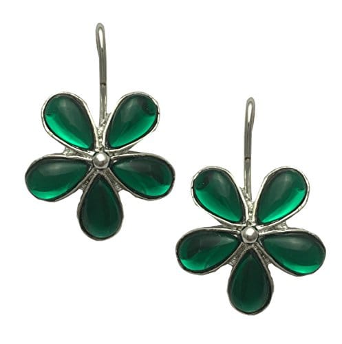 Moonstruck flower hook earrings (green) - www.MoonstruckINC.com