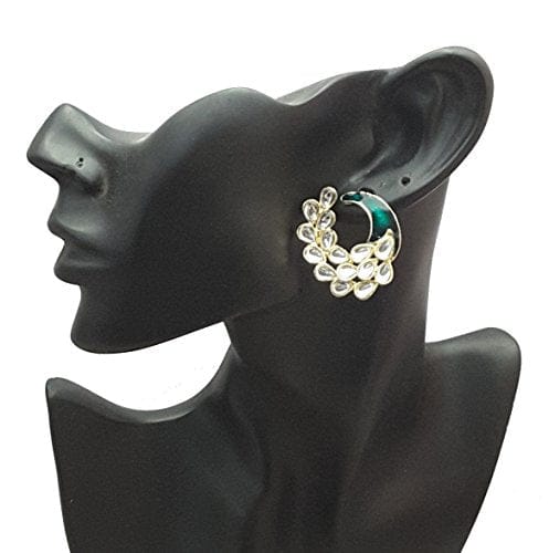 Moonstruck Non-Precious Metal Stud Earrings for Women (Green) - www.MoonstruckINC.com