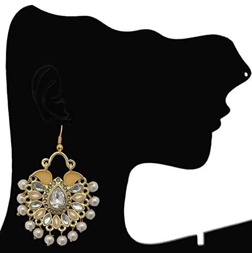 Moonstruck White Non-Precious Metal Chandbali Hoop Earring for Women - www.MoonstruckINC.com