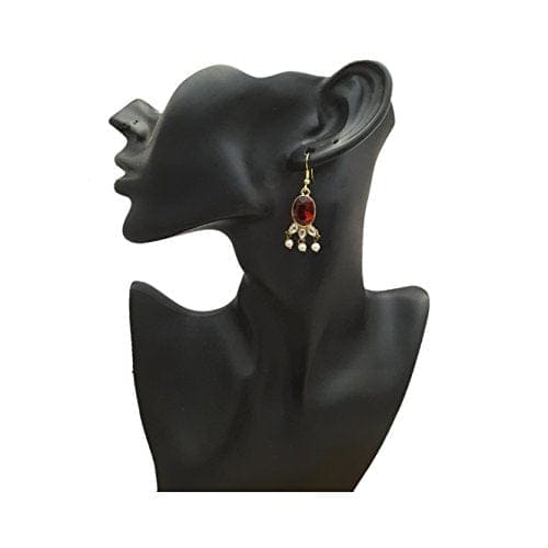 Moonstruck Pearl Drop Dangler Earring For Women Girls (Red) - www.MoonstruckINC.com