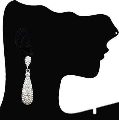 Moonstruck Diamond Dangle Drop Earrings for Girls Stylish (Silver) - www.MoonstruckINC.com