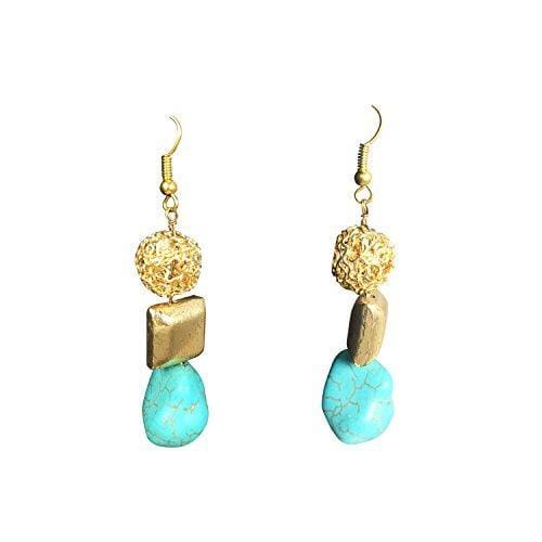 Gold and Turqoise Earrings for Women - www.MoonstruckINC.com