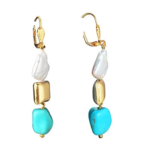 Moonstruck Turquoise and Pearl earrings for Women - www.MoonstruckINC.com