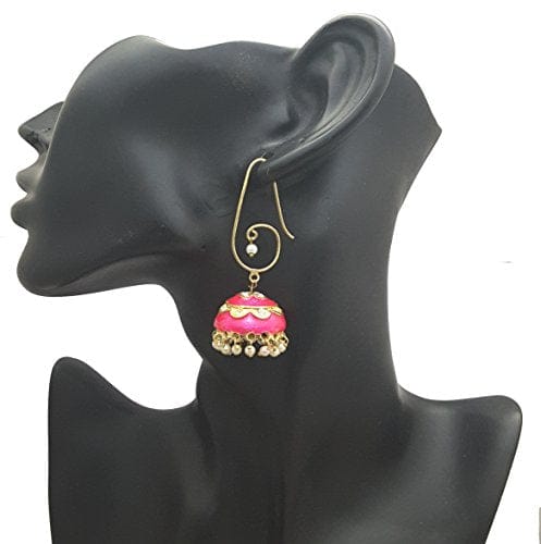 Moonstruck Pearl Pink Drop Dangler Traditional Ethnic Wear Jhumki Earring for Women - www.MoonstruckINC.com