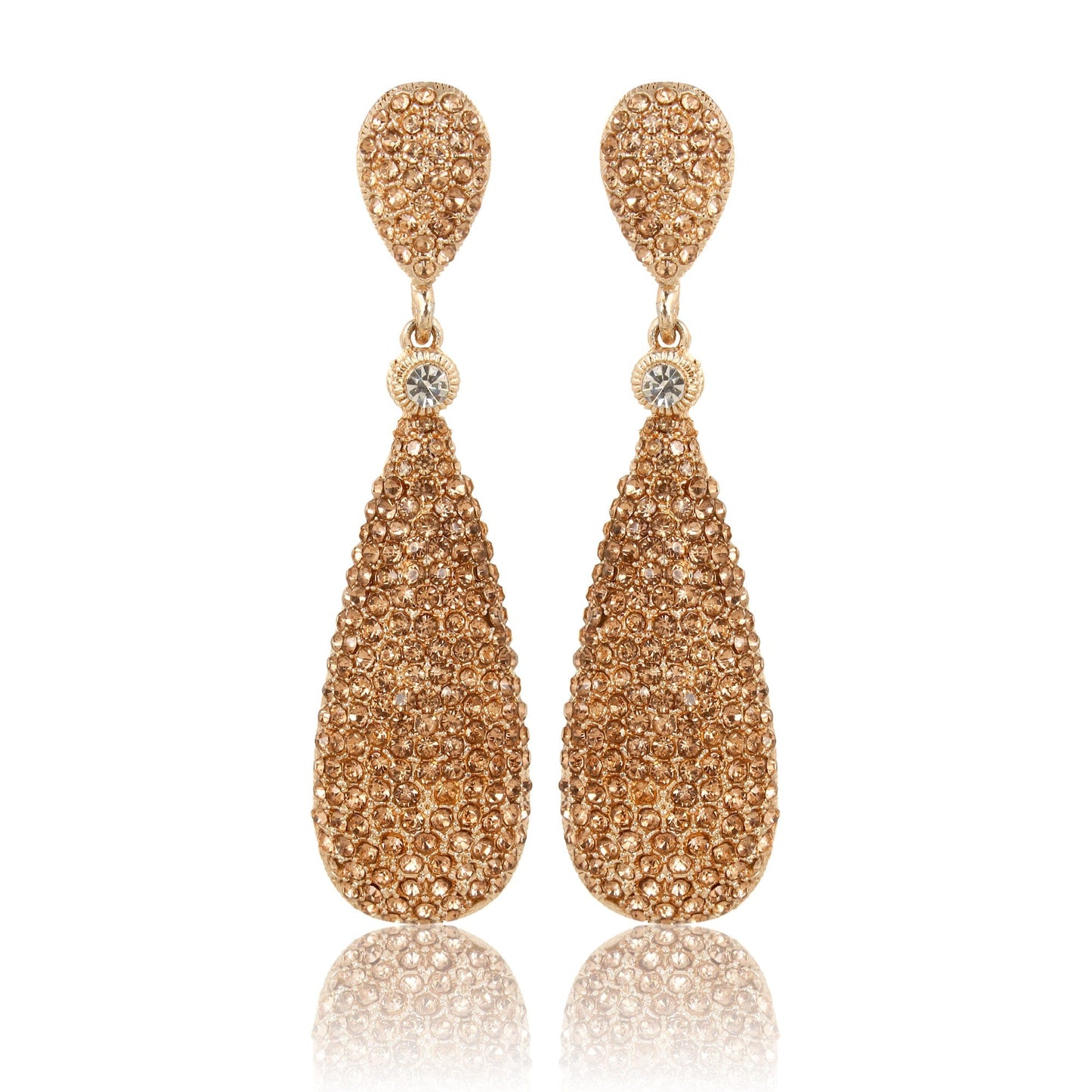 Moonstruck Golden Crystal Diamond Drop And Dangle Fashion Earrings For Women - www.MoonstruckINC.com