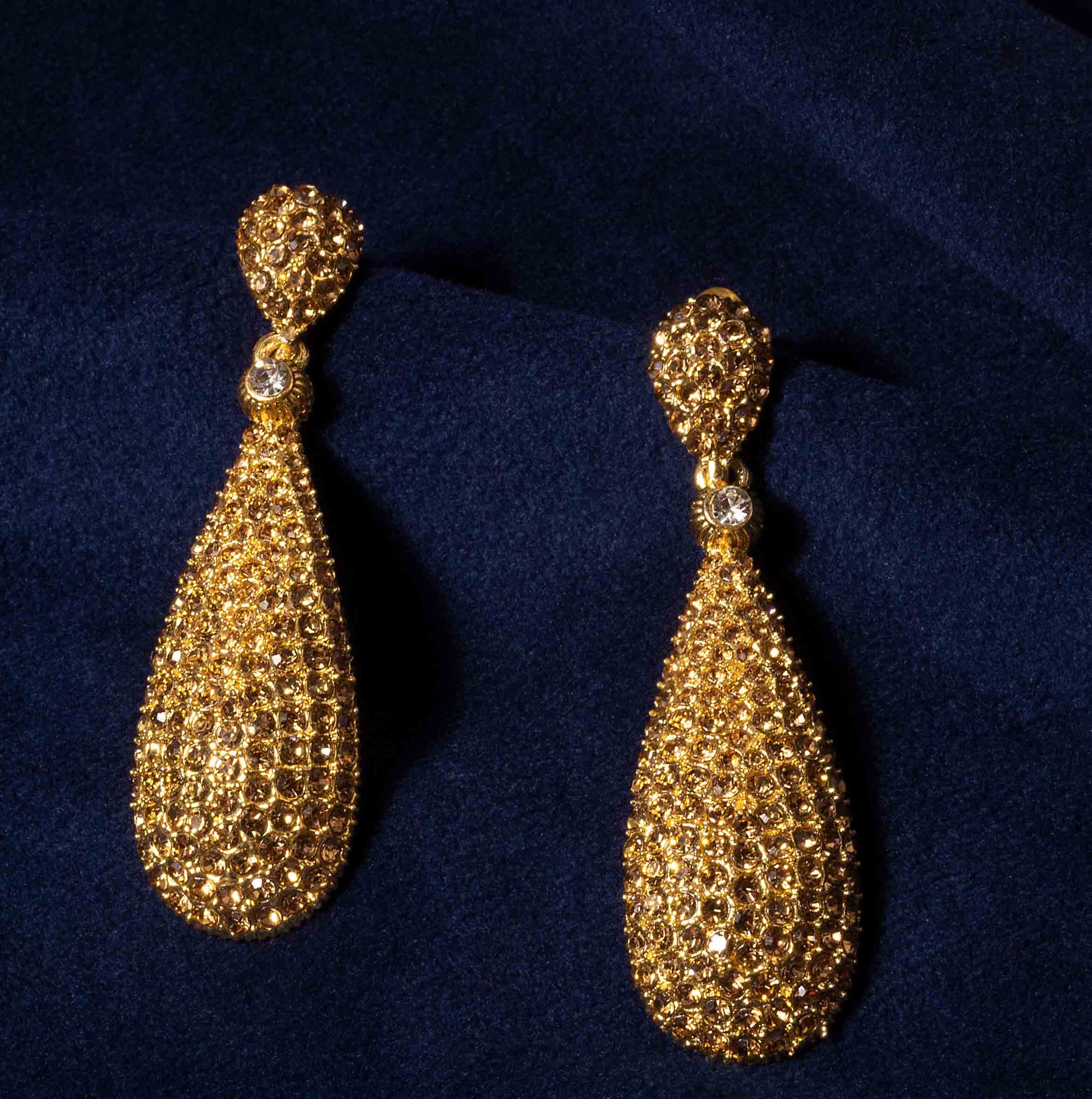 Moonstruck Golden Crystal Diamond Drop And Dangle Fashion Earrings For Women - www.MoonstruckINC.com