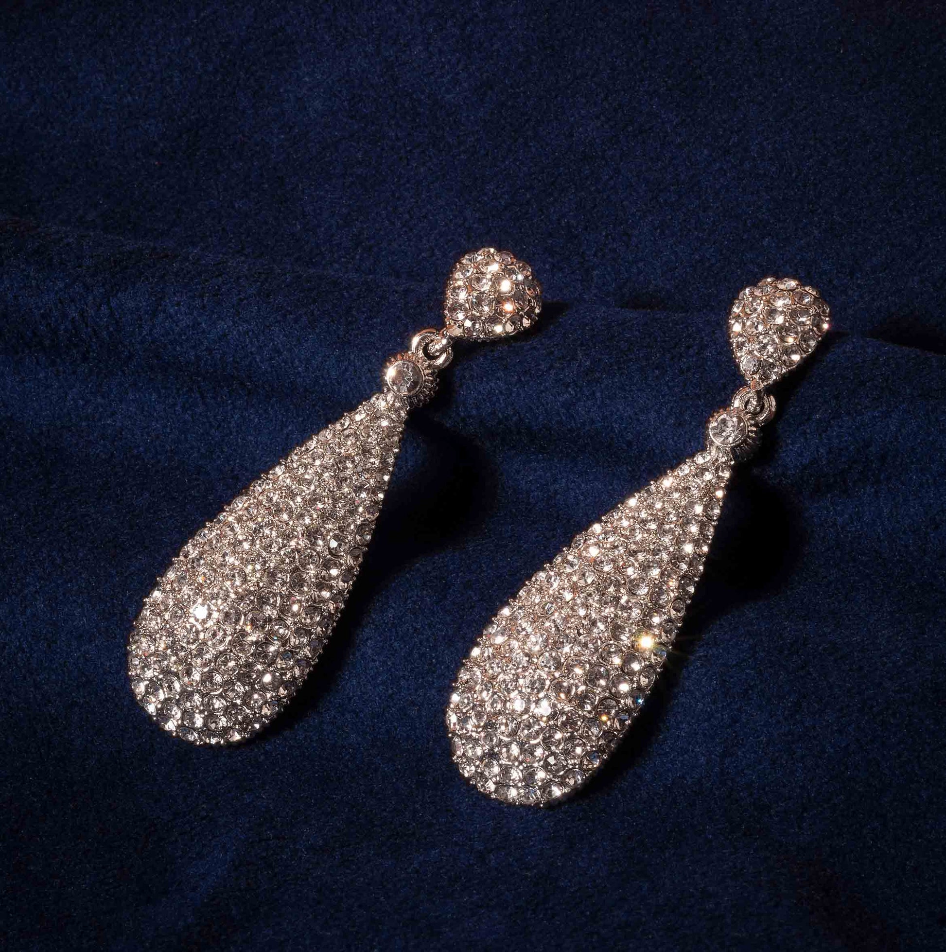 Moonstruck Silver Diamond Metal Dangle Drop Earrings For Women - www.MoonstruckINC.com