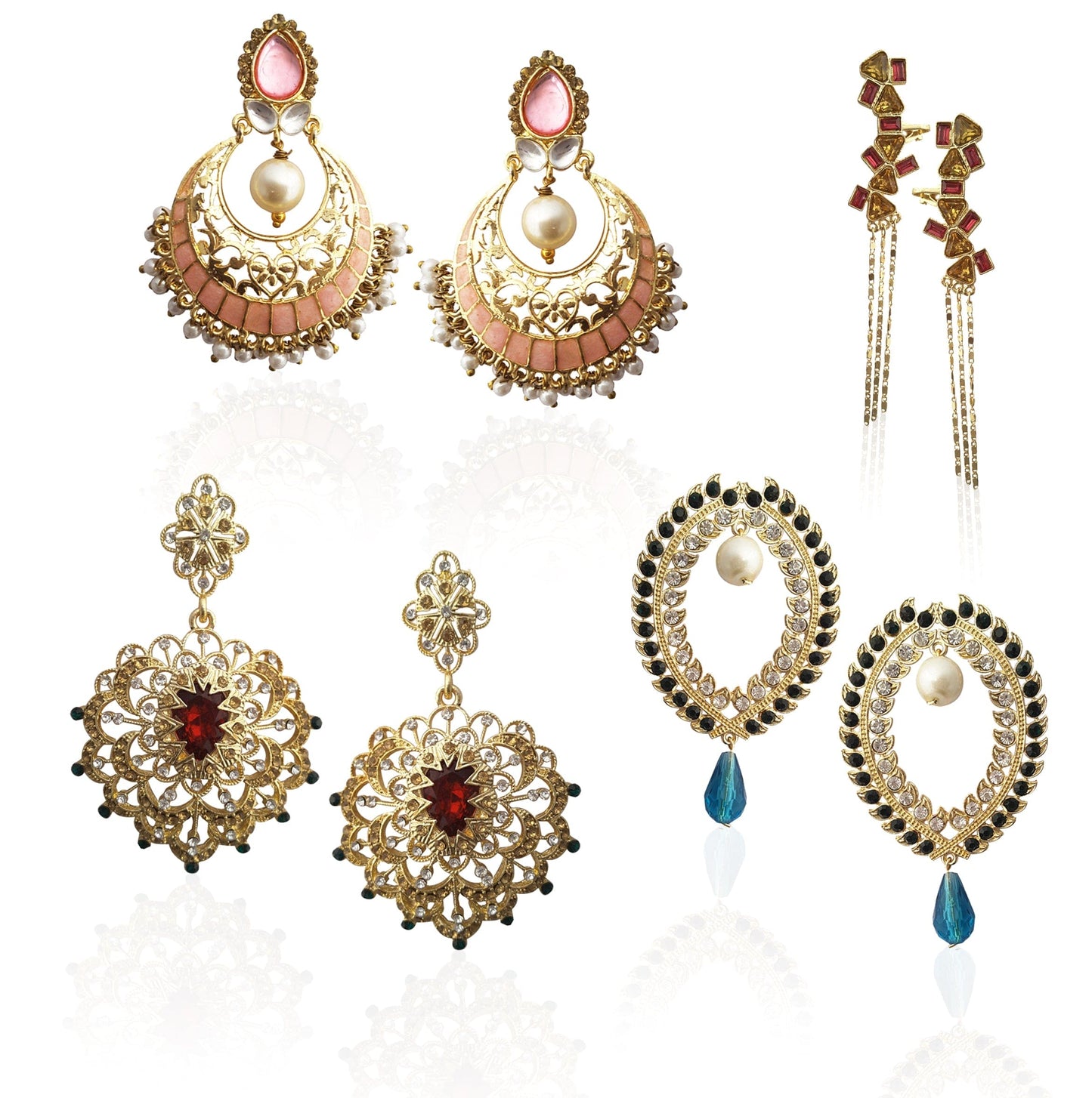 Moonstruck 15 Pairs Of Fashion Earrings Combo For Women Western & Traditional (Multicolour) - www.MoonstruckINC.com